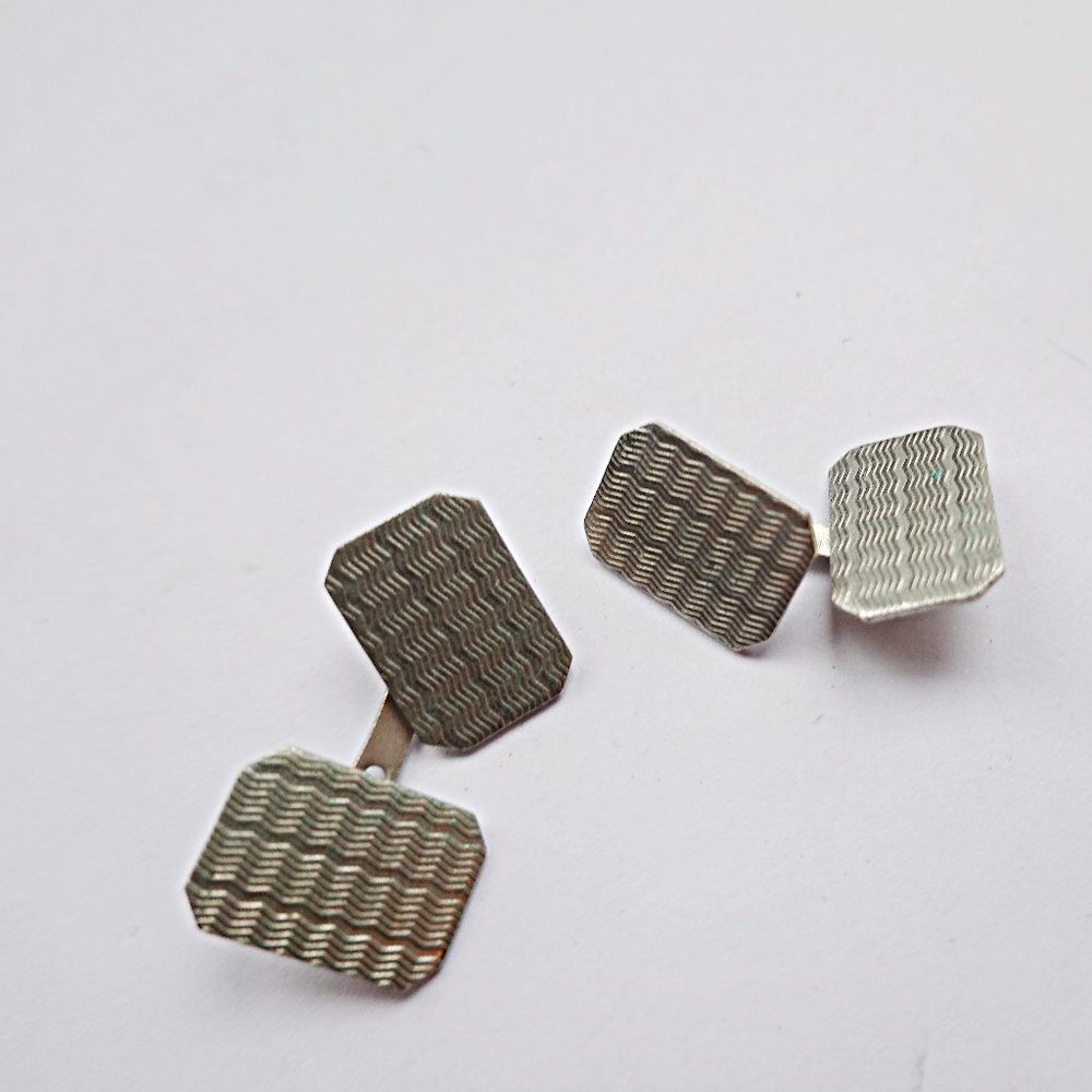 Double Sided Silver Cufflinks - image 1